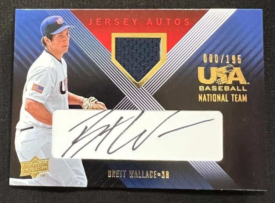 BRETT WALLACE 2008 Upper Deck USA Baseball National Teams Jersey AUTO #080/195 - Image 1 of 1