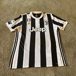 Juventus Dybala 2017 2018 Black White adidas Soccer Jersey L Large Colombia - Picture 1 of 13