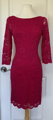 Vestido rosa White House Black Market mangas 3Q renda elástica - Tamanho P ~ LINDO - NOVO COM ETIQUETAS - Imagem 1 de 4