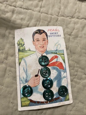 VTG NOS (5) Genuine ABC Pearl Sport Shirt Blue  Buttons Size 22 Pattern 220 - Image 1 of 3