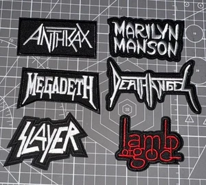 Megadeth Slayer Heavy Metal Bands Embroidered Iron on Patches - Picture 1 of 1