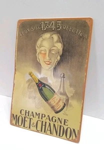 Wandhänger Champagner 1744 Moet und Chandon Blechschild 13 Zoll x 8 Zoll Retro-Stil - Bild 1 von 6