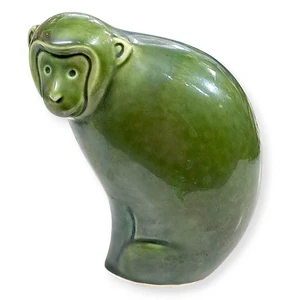 Japanese Ceramic Sosaku Zodiac Saru Monkey Ape Statue Okimono Talisman Lucky M16 - Picture 1 of 8