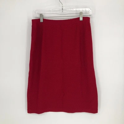 Falda St. John Evening Marie Gris Mujer 10 Rojo Santana Tejido Hecha en EE. UU. Navidad Foto 1 de 4