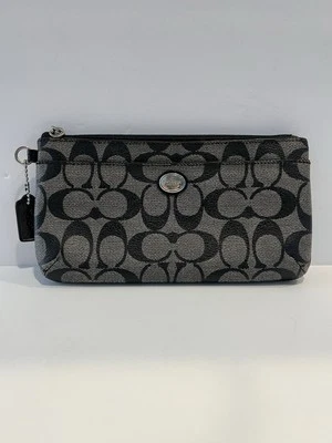 COACH Peyton Signature Go-go Wristlet Accessory Bag F49965 Black And Grey - Image 1 of 4