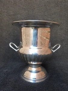 VINTAGE WEISSMETALL EISKÜBEL SEKT WEINKÜHLER URNE PFLANZGEFÄSS FREISTEHEND - Bild 1 von 13