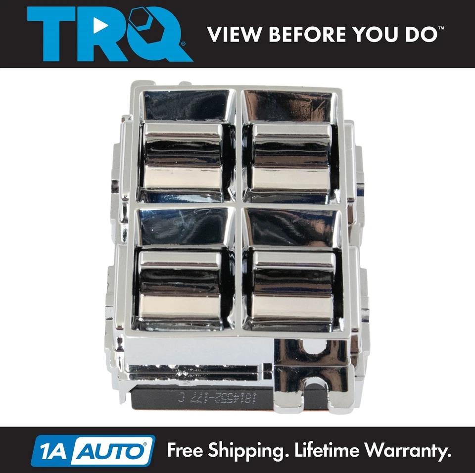 Power Window Switch 4 Button Chrome for Buick Cadillac Chevy Oldsmobile - Image 1 of 3