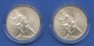 Two 2012-W Infantry Solider Silver Dollars $1 ~ Free USA Shipping - Picture 1 of 7
