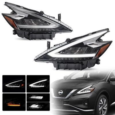 Full LED DRL Headlights For 2019-2021 Nissan Murano Headlamps Left+Right Pair Foto 1 de 4