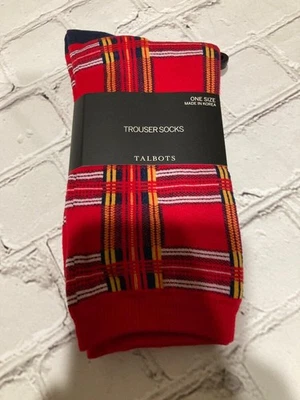 Talbots Nuevo Con Etiquetas Mujer Talla Única Vacaciones Festivo Clásico Tartán Cuadros Pantalón Calcetines Foto 1 de 4