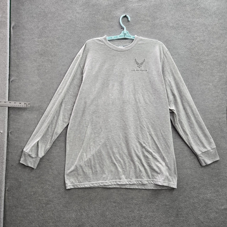 VINTAGE US Air Force Men Shirt XL Gray Physical Training Logo 90s USA - Image 1 of 4