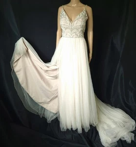 Maggie Sottero SPARKLING BEADED TULLE 'Charlene' A-line WEDDING DRESS GOWN 12 - Picture 1 of 12
