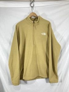 The North Face Fleece Pullover Men Size Large Gold 1/4 Zip Sweatshirt - Picture 1 of 13