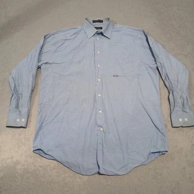 Nautica Men's Dress Shirt 16 32/33 Blue Front Pocket Button Down  - Imagem 1 de 4
