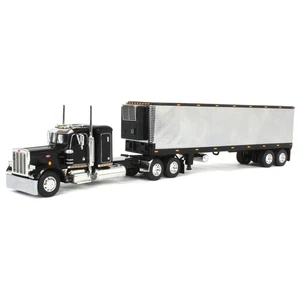 1/64 Black & Chrome Peterbilt 359 with 40ft Vintage Reefer Trailer, DCP 60-2043 - Picture 1 of 5