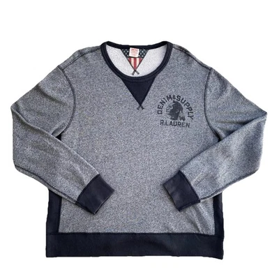 Ralph Lauren Denim & Supply Indian Head Sweatshirt Gray Two Tone 2XL Crewneck - Image 1 of 4