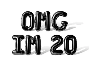 OMG IM Banner Globo 20 Letras - Hágalo Usted Mismo 20 Cumpleaños Fiesta Suministro Decoraciones - Imagen 1 de 55