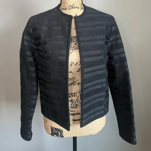 Vintage Gino Rossi for Wilson ultra suede black open blazer career office - Picture 1 of 9