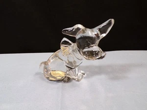 Imperial Clear Glass Parlour Pup Tongue Out Terrier Dog Figurine INV2 - Picture 1 of 7