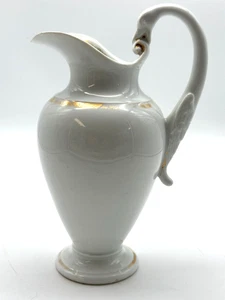 Meissen - antiker Porzellankrug - plastisch ausgearbeitetem Schwanenhenkel 1840 - Bild 1 von 11