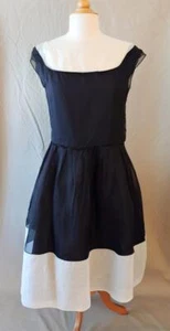 Jil Sander Navy Label Black & White Silk Dress Size 34/ US size 4 - Picture 1 of 8