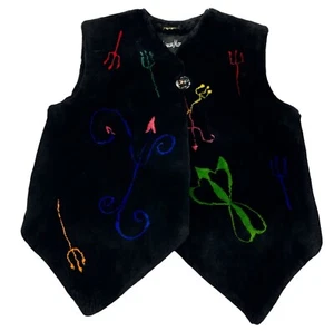ZUKI Neiman Marcus Biberfell Weste schwarz bunt Mistgabeln Damen M/S - NEUWERTIG - Bild 1 von 24