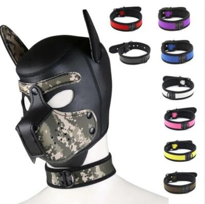 Girls Cosplay  Puppy Collar Role Play Rubber Adult Latex Dog Props Neck Collar - Image 1 of 4