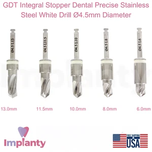 GDT Integral Stopper Dental Precise Stainless Steel White Drill Ø4.5mm Diameter - Imagen 1 de 11
