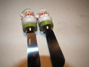 santa cheese/butter knives and plate - Picture 1 of 3