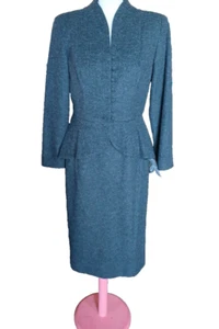 Susan Gillis-Browne anthrazit Anzug Schößchenjacke/Wackeln Rock Größe 4. CL08 - Bild 1 von 10