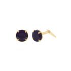 9ct yellow gold 2mm sapphire gemstone earrings gift box included