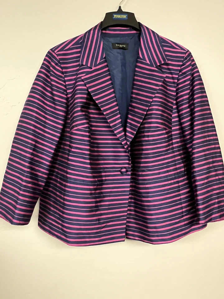 Woman’s Talbots Blazer Jacket Blue Purple 22 Or 24? Business Office Work Party ￼ - Image 1 of 4
