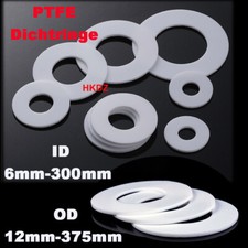 hochresistent PTFE Dichtung Dichtringe Flachdichtung Unterlegscheib ID 6mm-300mm
