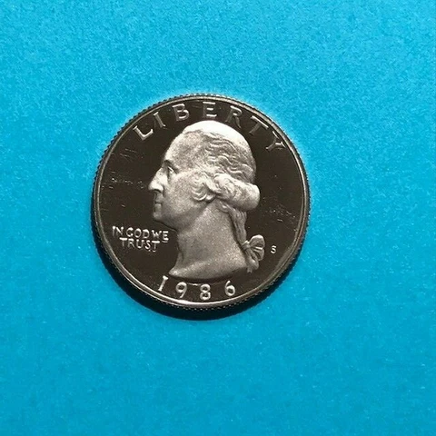 1986 S Washington Proof Quarter     FREE SHIP Cover