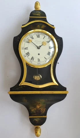 Antique GUBELIN Lucerne Swiss Neuchatel 8 Day Boulle Bracket Wall Clock w/Shelf Cover