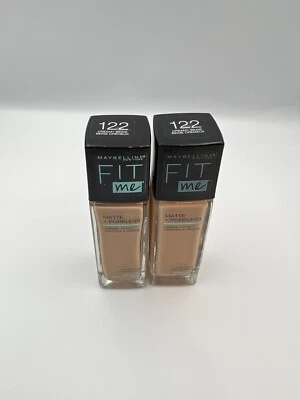 2 PACK Maybelline Fit Me Foundation Matte + Poreless Shade 122 Creamy Beige 1oz - Image 1 of 4