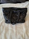 Topshop Quilted Black Real Leather Large Bag