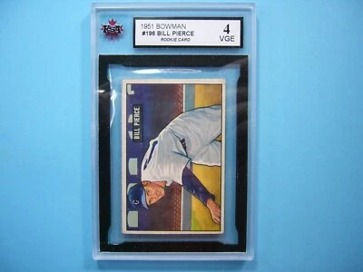 1951 BOWMAN MLB BASEBALL CARD #196 BILL PIERCE ROOKIE RC KSA 4 VG/EX NICE!! GL - Image 1 of 3