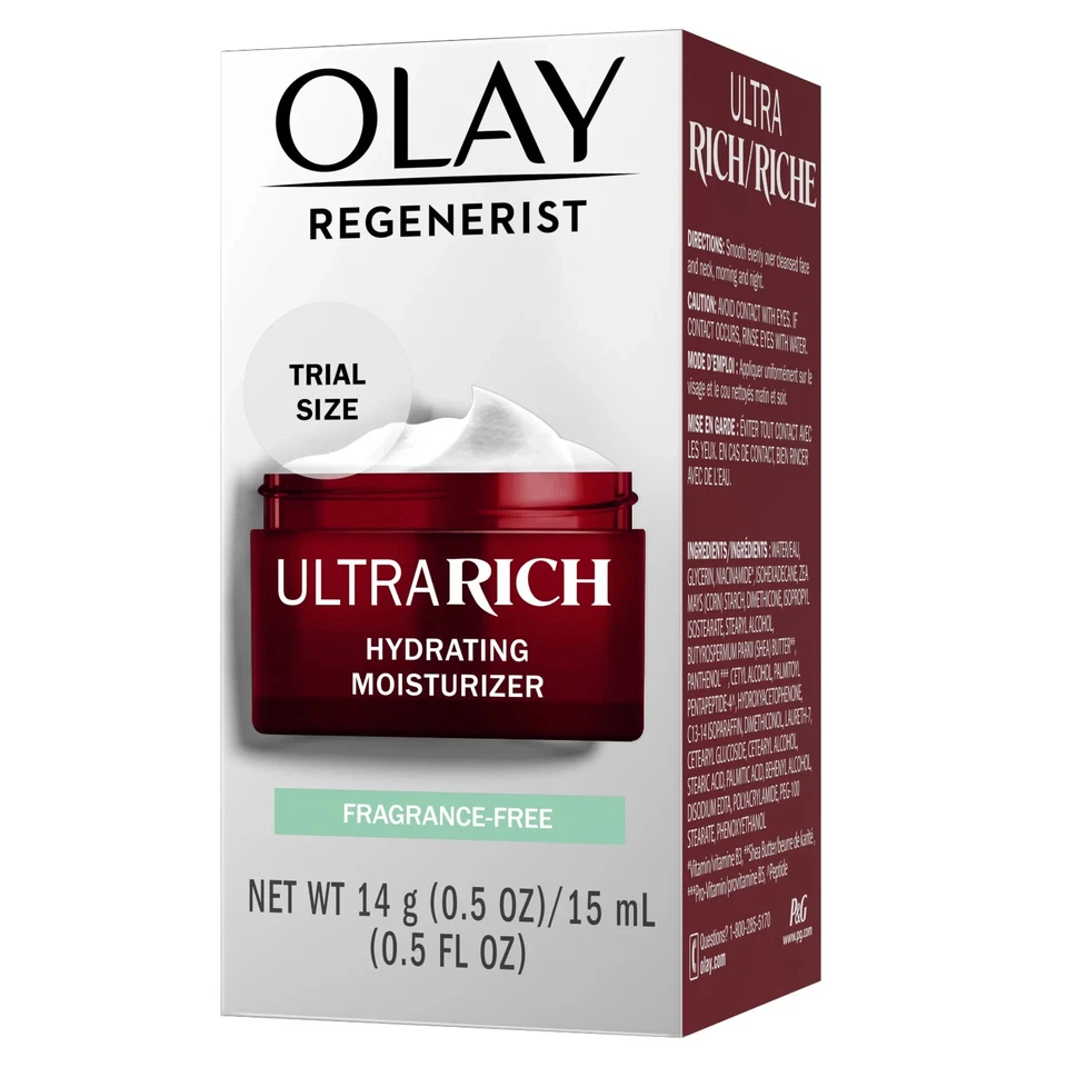 Crema hidratante facial ultra rica sin fragancia Olay Regenerist 0,5 OZ Foto 1 de 1