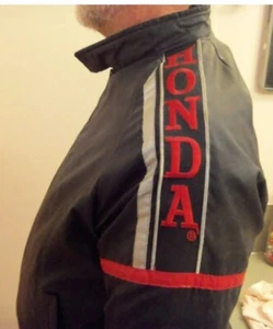 Giacca da corsa vintage anni '80 nera Honda Hondaline Cafe moto da uomo Med ottime condizioni - Foto 1 di 9