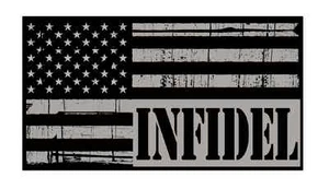 (2 Pack!) 4" American Flag Distressed INFIDEL Sticker Die Cut Decal USA - Picture 1 of 2