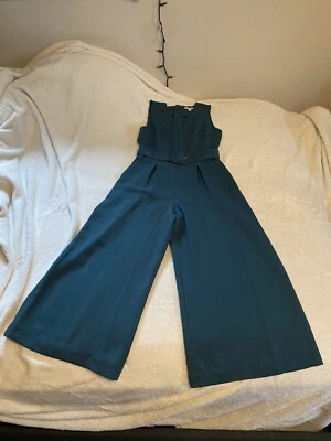 Mono JOIE Para Mujer Adessa Azul Cuello en V Recortado Pierna Ancha Talla 0 Foto 1 de 4