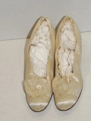 Zapatos/tacones eduardianos marfil seda tetrazzini talla 36  Foto 1 de 4