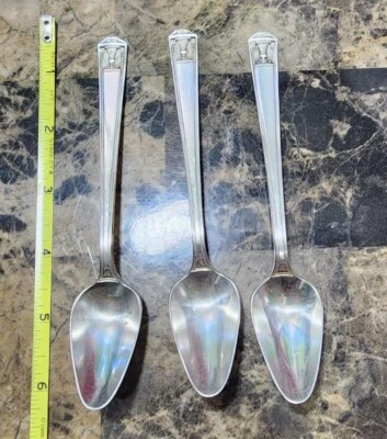 😃LOT OF 3 VTG c1923 CENTURY SILVERPLATED ORANGE/ FRUIT SPOONS 🍊🍉🥝🥑 - Image 1 of 4