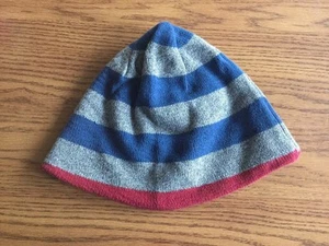 NWOT! Boys Gymboree Red Blue Grey Stripes Beanie Hat Cap Size Large 10-12 Light - Picture 1 of 6