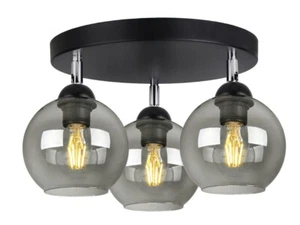 FKL DESIGN Deckenlampe Deckenleuchte Kugel Glas E27 Schwarz Serie N100 (EG3) - Bild 1 von 5