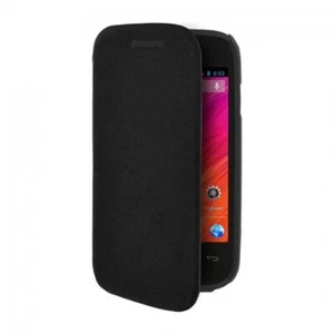 ETUI FOLIO A RABAT WIKO OZZY NOIR NUBUCK ECO-CUIR (PU) - Photo 1/1