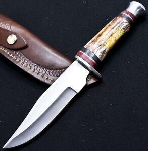 Custom Handmade D2 Tool Steel Blade Hunting Knife | CAMEL BONE B-2003