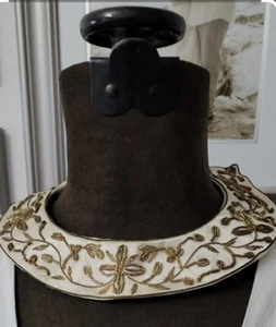 Vintage India gold Colored metal wire braid on satin Collar India Pre Owned - Picture 1 of 6