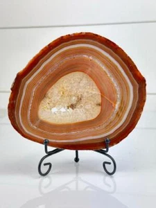 Geoda de ágata gruesa losa rebanada cristal cornalina 1,1 lb brasileña 068 - Imagen 1 de 5